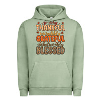 Pigment Oil Green so very thankful incredibly grateful unbelievably Urban Hoodie - MaliasSmallBusiness