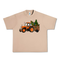 Burro Christmas Orange Farm Tractor Urban Heavy Tee - RanaPortraitStore