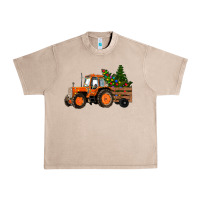 French Oak Christmas Orange Farm Tractor Urban Heavy Tee - RanaPortraitStore