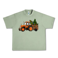 Oil Green Christmas Orange Farm Tractor Urban Heavy Tee - RanaPortraitStore
