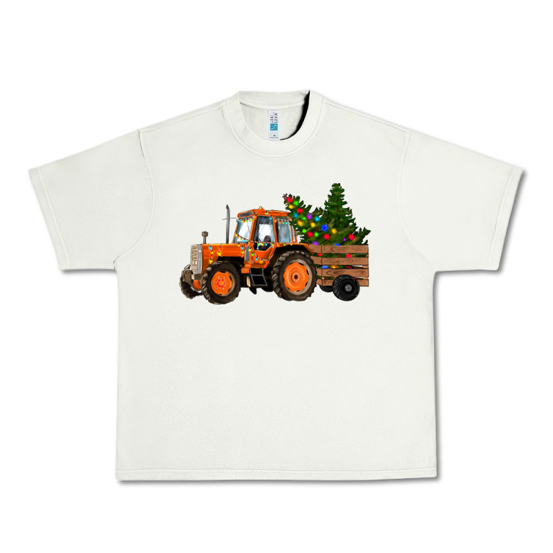Christmas Orange Farm Tractor Urban Heavy Tee by RanaPortraitStore | Teevron