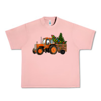 Salmon Christmas Orange Farm Tractor Urban Heavy Tee - RanaPortraitStore