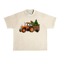 Sandshell Christmas Orange Farm Tractor Urban Heavy Tee - RanaPortraitStore