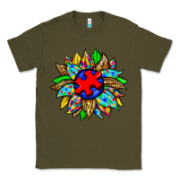 Army Green autism sunflower Classic Tee - Zillion Design Studio