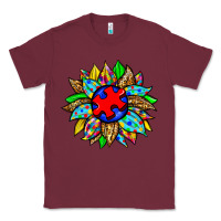 Burgundy autism sunflower Classic Tee - Zillion Design Studio