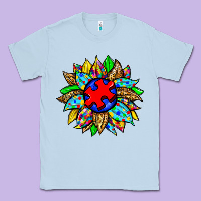 Autism Sunflower Classic Tee Designed By Zillion Design Studio