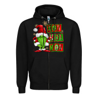 Black ho ho no christmas gnomes Zipper Hoodie - FaDigitalArtStudio