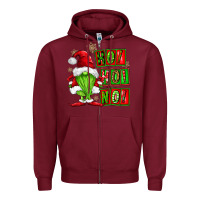 Burgundy ho ho no christmas gnomes Zipper Hoodie - FaDigitalArtStudio