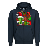 Navy ho ho no christmas gnomes Zipper Hoodie - FaDigitalArtStudio