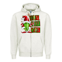 Oatmeal Heather ho ho no christmas gnomes Zipper Hoodie - FaDigitalArtStudio