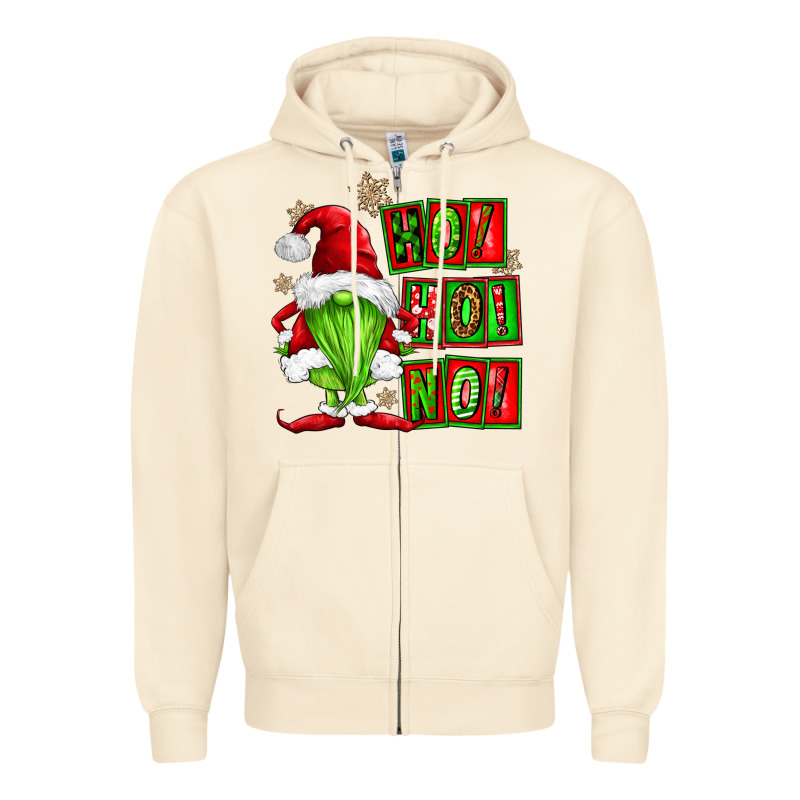 Ho Ho No Christmas Gnomes Zipper Hoodie by FaDigitalArtStudio | Teevron
