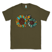 Army Green western sunflowers Classic Tee - RanaPortraitStore