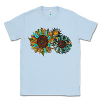 Dusty Blue western sunflowers Classic Tee - RanaPortraitStore