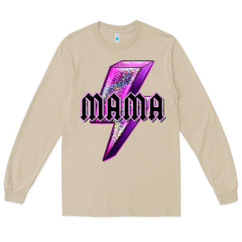 Mama Neon Leopard Lightning Bolt Long Sleeve Tee by texasbilliewilder | Teevron