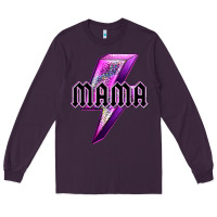 Plum mama neon leopard lightning bolt Long Sleeve Tee - texasbilliewilder