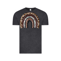 Vintage Black Cheetah rainbow Vintage Tee - MaliasSmallBusiness