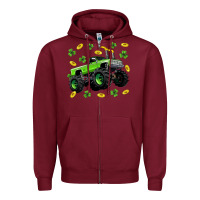 Burgundy Monster truck st patricks day Zipper Hoodie - Neo Western