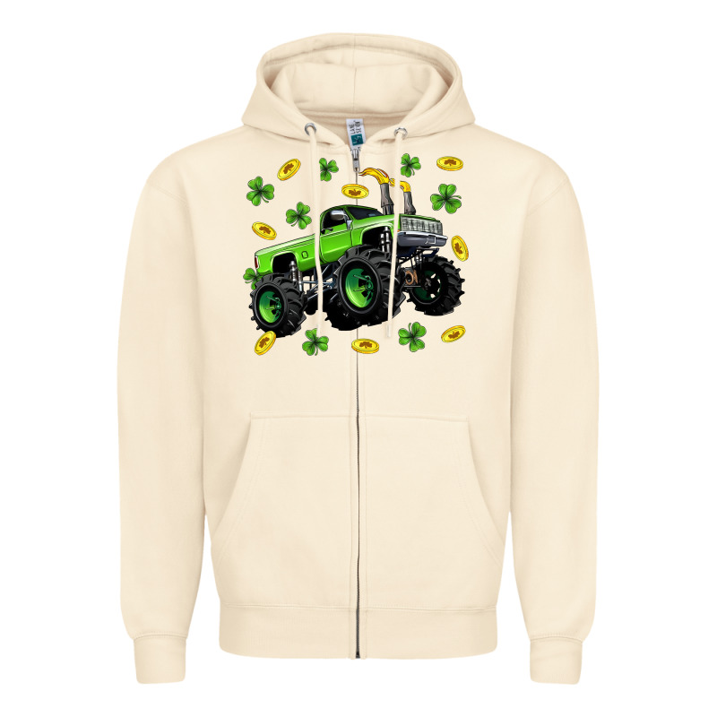 Monster Truck St Patricks Day Zipper Hoodie by Neo Western | Teevron