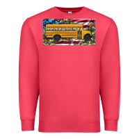 Cardinal school bus camouflage american flag license plate Premium Sweatshirt - Artiststas