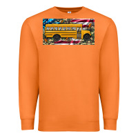 School Bus Camouflage American Flag License Plate Premium Sweatshirt | Teevron