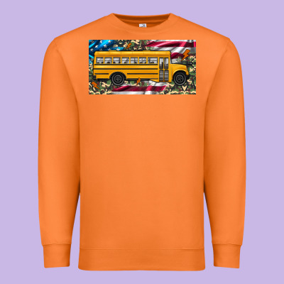 School Bus Camouflage American Flag License Plate Premium Sweatshirt Designed By Artiststas