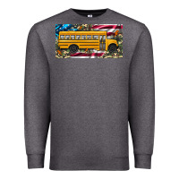 Charcoal Heather school bus camouflage american flag license plate Premium Sweatshirt - Artiststas