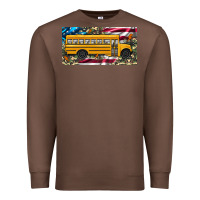 Chestnut school bus camouflage american flag license plate Premium Sweatshirt - Artiststas
