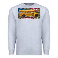 Heather Grey school bus camouflage american flag license plate Premium Sweatshirt - Artiststas