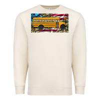 Sandshell school bus camouflage american flag license plate Premium Sweatshirt - Artiststas