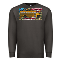 Smoke school bus camouflage american flag license plate Premium Sweatshirt - Artiststas