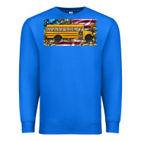 True Royal school bus camouflage american flag license plate Premium Sweatshirt - Artiststas