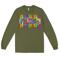 Army Green pride barcode Long Sleeve Tee - Zillion Design Studio