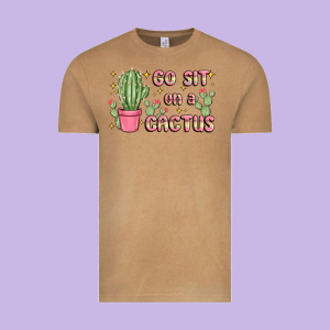 Go Sit On A Cactus Vintage Tee Designed By Maliassmallbusiness