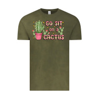 Vintage Olive go sit on a cactus Vintage Tee - MaliasSmallBusiness