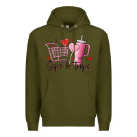 Army Green sips & trips target inspired stanley Premium Hoodie - MaliasSmallBusiness