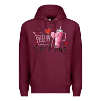 Burgundy sips & trips target inspired stanley Premium Hoodie - MaliasSmallBusiness