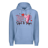 Colony Blue sips & trips target inspired stanley Premium Hoodie - MaliasSmallBusiness
