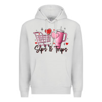 Dove Grey sips & trips target inspired stanley Premium Hoodie - MaliasSmallBusiness
