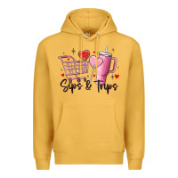 Mustard sips & trips target inspired stanley Premium Hoodie - MaliasSmallBusiness