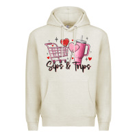 Oatmeal Heather sips & trips target inspired stanley Premium Hoodie - MaliasSmallBusiness