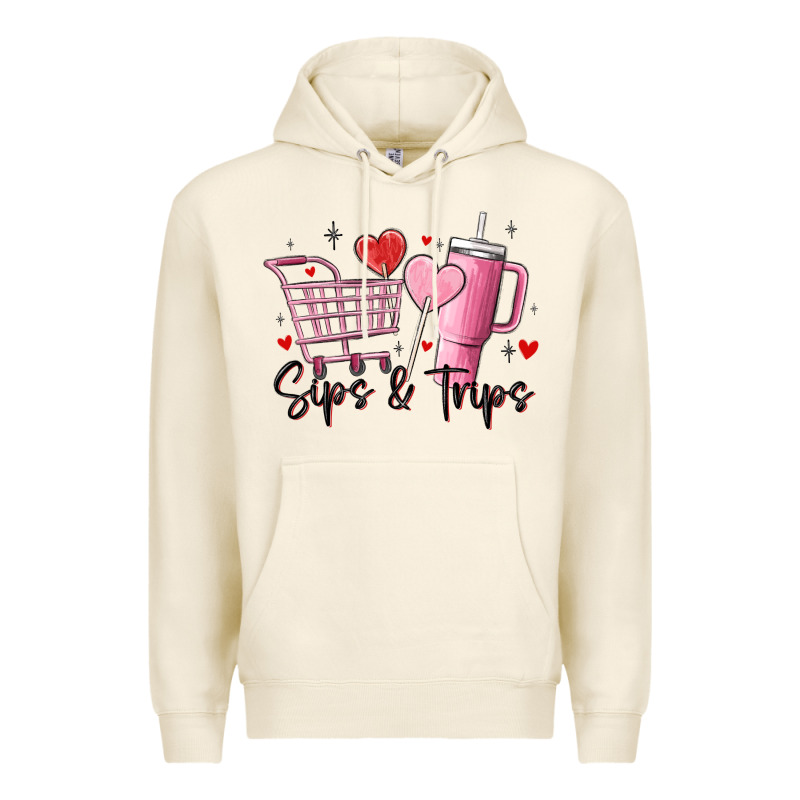 Sips & Trips Target Inspired Stanley Premium Hoodie by MaliasSmallBusiness | Teevron