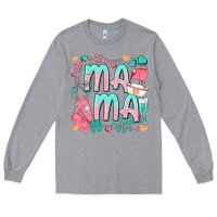Heather Grey mama nurse Long Sleeve Tee - texasbilliewilder