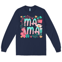 Navy mama nurse Long Sleeve Tee - texasbilliewilder