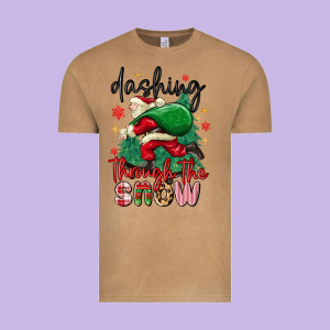 Dashing Through The Snow Vintage Tee Designed By Maliassmallbusiness