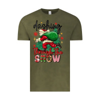 Vintage Olive dashing through the snow Vintage Tee - MaliasSmallBusiness