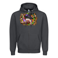 Smoke halloween pig Zipper Hoodie - CowhideDigitalArt