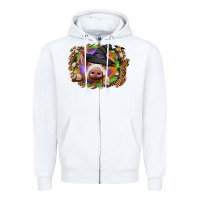 White halloween pig Zipper Hoodie - CowhideDigitalArt