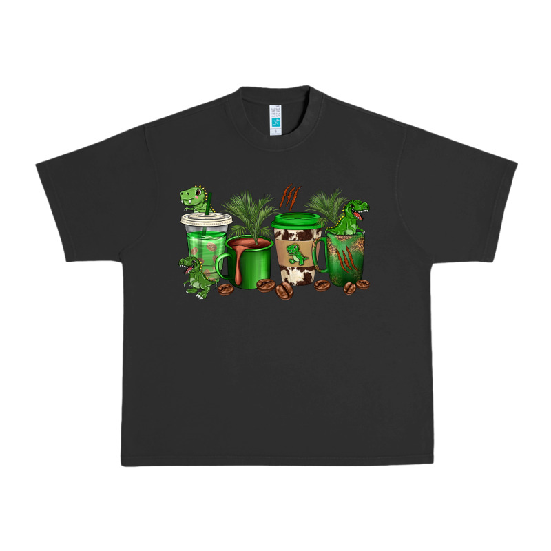 T  Rex Coffee Cups Urban Heavy Tee by texasbilliewilder | Teevron