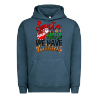 Pigment Midnight Navy Santa here we have cookies Urban Hoodie - NancyCooperArtShop