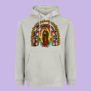 Our Lady Of Guadalupe Rainbow Heavyweight Hoodie Designed By Jahusdesignshop